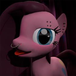 Size: 540x540 | Tagged: safe, pinkie pie, earth pony, pony, 3d, piercing, pinkamena diane pie, solo, source filmmaker