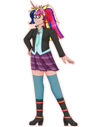 Size: 4869x6528 | Tagged: safe, artist:cornerverse, sci-twi, sunset shimmer, twilight sparkle, equestria girls, absurd resolution, alternate hairstyle, female, fusion, lesbian, phantom wings, scitwishimmer, shipping, simple background, solo, sunsetsparkle, transparent background