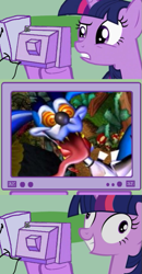 Size: 313x600 | Tagged: safe, derpibooru import, twilight sparkle, crash bandicoot, crash bandicoot 2, crash team racing, exploitable meme, insanity, meme, ripper roo, tv meme