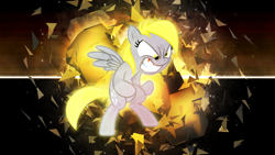 Size: 3840x2160 | Tagged: safe, artist:game-beatx14, artist:mickeymonster, artist:zutheskunk edits, derpy hooves, pony, bipedal, solo, wallpaper