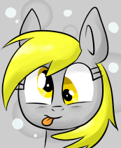 Size: 173x211 | Tagged: safe, artist:vdru7, derpy hooves, pegasus, pony, bust, female, mare, pixiv, portrait, solo