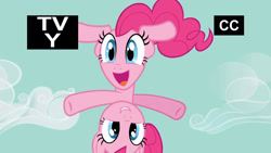 Size: 1920x1080 | Tagged: safe, artist:dtkraus, edit, edited screencap, screencap, pinkie pie, pony, the best night ever, solo, tv rating, tv-y, wat