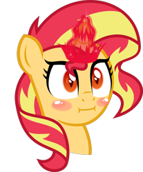 Size: 5000x6031 | Tagged: safe, artist:orin331, sunset shimmer, pony, unicorn, equestria girls, absurd resolution, cute, female, mare, shimmerbetes, simple background, slit eyes, solo, transparent background