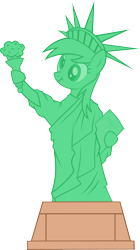 Size: 1128x2021 | Tagged: safe, artist:battlefieldbrony, derpy hooves, pegasus, pony, female, mare, muffin, statue of liberty