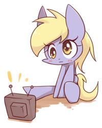 Size: 800x1000 | Tagged: safe, derpy hooves, pegasus, pony, female, mare, solo, television