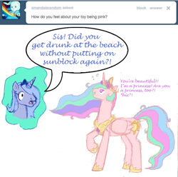 Size: 639x635 | Tagged: safe, princess celestia, princess luna, alicorn, pony, ask, ask celestia, tumblr