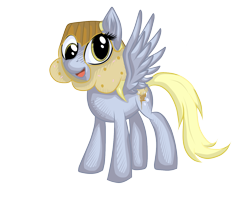 Size: 1400x1116 | Tagged: safe, artist:thegarry-d, derpy hooves, pegasus, pony, female, mare, muffin, solo