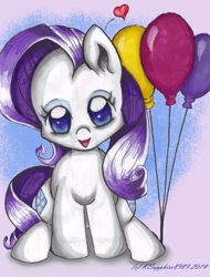 Size: 1257x1650 | Tagged: safe, artist:ksapphire8989, rarity, pony, unicorn, cute, filly, raribetes, solo, traditional art