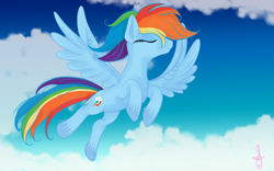 Size: 7000x4375 | Tagged: safe, artist:silversthreads, derpibooru import, rainbow dash, pegasus, pony, absurd resolution, cloud, flying, solo, unshorn fetlocks