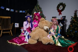 Size: 960x641 | Tagged: safe, artist:kitara88, fluttershy, pinkie pie, rarity, human, cosplay, irl, irl human, photo