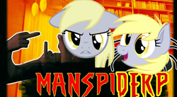 Size: 638x349 | Tagged: safe, derpy hooves, pegasus, pony, female, manspider, mare, parody, smosh