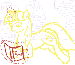 Size: 1500x1300 | Tagged: safe, artist:red note, derpibooru import, twilight sparkle, book, golden oaks library, library, mutha fukken books yo, reading, sketch