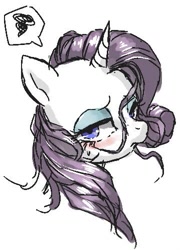 Size: 359x500 | Tagged: safe, artist:susu, rarity, pony, unicorn, bust, messy mane, portrait, simple background, solo