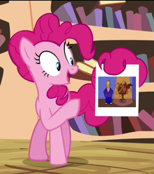 Size: 717x810 | Tagged: safe, pinkie pie, earth pony, pony, three's a crowd, exploitable meme, meme, pinkie's exciting flyer, the simpsons