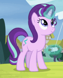 Size: 395x489 | Tagged: safe, screencap, starlight glimmer, pony, unicorn, the maud couple, animated, cropped, cute, glimmerbetes, kite, kite flying, smiling, solo, that pony sure does love kites