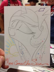 Size: 768x1024 | Tagged: safe, artist:andypriceart, princess celestia, alicorn, pony, here comes the sun, song reference, the beatles, traditional art