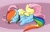 Size: 1716x1100 | Tagged: safe, artist:khaotixdreamfd, derpibooru import, fluttershy, rainbow dash, pegasus, pony, butt pillow, cute, debatably not shipping, female, flutterdash, lesbian, mare, pony pillow, shipping, sleeping