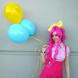 Size: 718x718 | Tagged: safe, artist:wicked--wonderland, pinkie pie, human, balloon, cosplay, irl, irl human, photo, solo