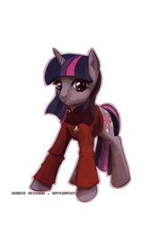 Size: 560x832 | Tagged: safe, artist:cosmicunicorn, derpibooru import, twilight sparkle, solo, star trek