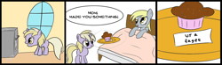 Size: 1672x498 | Tagged: safe, artist:speccysy, edit, derpy hooves, dinky hooves, pegasus, pony, bed, comic, female, mare, meme, muffin, ur a faget, vulgar