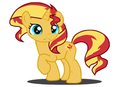 Size: 9294x6572 | Tagged: safe, artist:razthor, sunset shimmer, pony, unicorn, absurd resolution, female, raised hoof, simple background, solo, transparent background, vector, wrong aspect ratio, wrong eye color