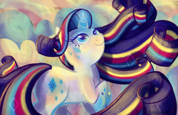 Size: 1280x828 | Tagged: safe, artist:ghostlymuse, rarity, pony, unicorn, female, mare, rainbow power, solo