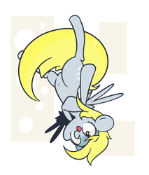 Size: 1700x2000 | Tagged: safe, artist:turtlefarminguy, derpy hooves, pegasus, pony, female, mare, solo, upside down