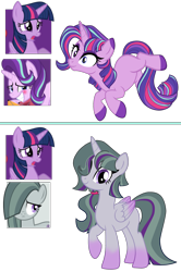 Size: 1492x2249 | Tagged: safe, artist:xxmissteaxx, marble pie, starlight glimmer, twilight sparkle, twilight sparkle (alicorn), oc, alicorn, pony, unicorn, colored wings, colored wingtips, female, magical lesbian spawn, mare, offspring, parent:marble pie, parent:starlight glimmer, parent:twilight sparkle, parents:twimarble, parents:twistarlight, simple background, transparent background