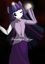 Size: 723x1024 | Tagged: safe, artist:an-m, derpibooru import, twilight sparkle, eared humanization, horned humanization, humanized, solo