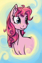 Size: 2000x3000 | Tagged: safe, artist:geomancing, pinkie pie, earth pony, pony, alternate hairstyle, bust, solo