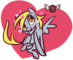 Size: 500x411 | Tagged: safe, artist:inlucidreverie, derpy hooves, pegasus, pony, food, heart, muffin, simple background, sketch, that pony sure does love muffins, transparent background