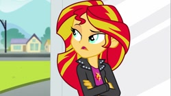 Size: 1100x618 | Tagged: safe, screencap, sunset shimmer, equestria girls, rainbow rocks, solo