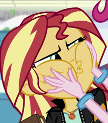Size: 948x1078 | Tagged: safe, screencap, sunset shimmer, equestria girls, mirror magic, spoiler:eqg specials, cropped, geode of empathy, magical geodes, squishy cheeks