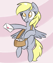 Size: 1024x1229 | Tagged: safe, artist:tokipeach, derpy hooves, pegasus, pony, female, letter, mare, solo, valentine's day