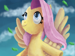 Size: 1024x768 | Tagged: safe, artist:kyle23emma, fluttershy, pegasus, pony, female, mare, pink mane, solo, yellow coat