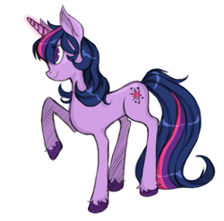 Size: 539x533 | Tagged: safe, artist:lovechafes, derpibooru import, twilight sparkle, alternate hairstyle, solo, unshorn fetlocks