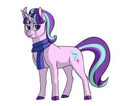 Size: 500x420 | Tagged: safe, artist:animalstamp, starlight glimmer, pony, unicorn, clothes, cloven hooves, cutie mark, female, mare, scarf, simple background, solo, transparent background