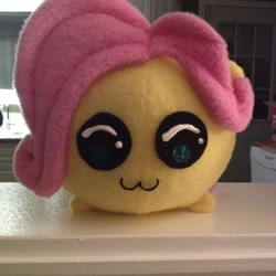 Size: 1280x1280 | Tagged: artist needed, safe, fluttershy, :3, blob, chubbie, doll, irl, photo, plushie