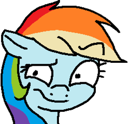 Size: 494x481 | Tagged: safe, artist:paintanon, derpibooru import, rainbow dash, pegasus, pony, bust, disgusted, ms paint, simple background, solo, transparent background