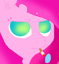 Size: 196x211 | Tagged: safe, artist:princessamity, pinkie pie, oc, changeling, earth pony, pony, bust, cigarette, disguise, icon, piercing, pixel art, portrait, solo, unamused