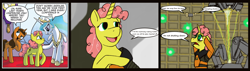 Size: 4574x1300 | Tagged: safe, artist:thebathwaterhero, princess celestia, alicorn, pony, spoiler:comic, giddilee, gingersnap, half-life, rush