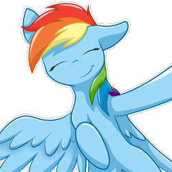 Size: 3000x3000 | Tagged: safe, artist:jellyys, derpibooru import, rainbow dash, pegasus, pony, eyes closed, happy, simple background, smiling, solo, transparent background