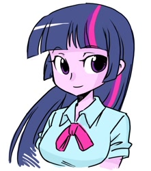 Size: 500x566 | Tagged: safe, artist:shepherd0821, derpibooru import, twilight sparkle, equestria girls, bust, female, portrait, simple background, solo, white background