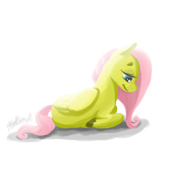 Size: 1127x1127 | Tagged: safe, artist:random-gal, fluttershy, pegasus, pony, female, mare, pink mane, solo, yellow coat