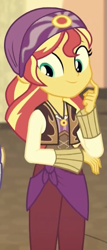 Size: 347x808 | Tagged: safe, screencap, sunset shimmer, equestria girls, movie magic, spoiler:eqg specials, cropped, india movie set, solo, sunshim