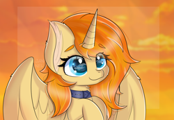 Size: 5583x3867 | Tagged: safe, artist:janelearts, oc, alicorn, pony, alicorn oc, bust, commission, female, horn, mare, portrait, solo, wings