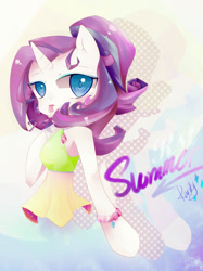 Size: 1936x2592 | Tagged: safe, artist:rst, rarity, pony, semi-anthro, unicorn, clothes, pixiv, solo