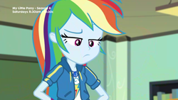 Size: 1280x720 | Tagged: safe, derpibooru import, screencap, rainbow dash, better together, equestria girls, the last day of school, extra lashes, female, geode of super speed, magical geodes, solo