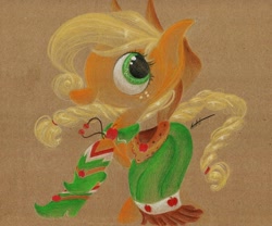 Size: 984x820 | Tagged: safe, artist:getchanoodlewet, applejack, earth pony, pony, clothes, dress, gala dress, solo, traditional art