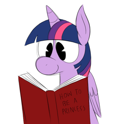 Size: 700x700 | Tagged: safe, artist:karpet-shark, derpibooru import, twilight sparkle, twilight sparkle (alicorn), alicorn, pony, book, female, mare, reading, simple background, solo, twily-daily